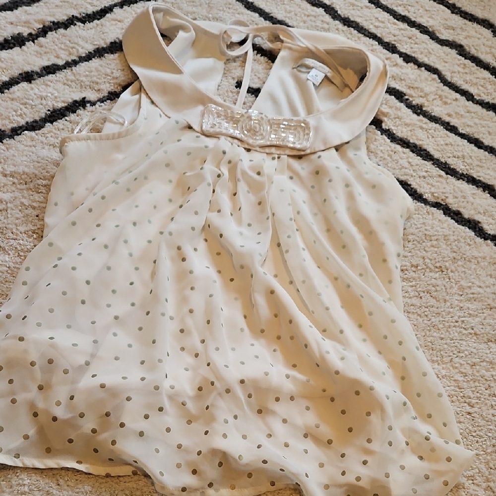 LC Lauren Conrad Cream Blouse - Neutral Staple